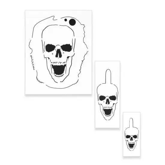 Custom Shop Airbrush Stencil Skull Design Set #3 (3 Different Scale Sizes) - 3 Laser Cut Reusable Templates {1}