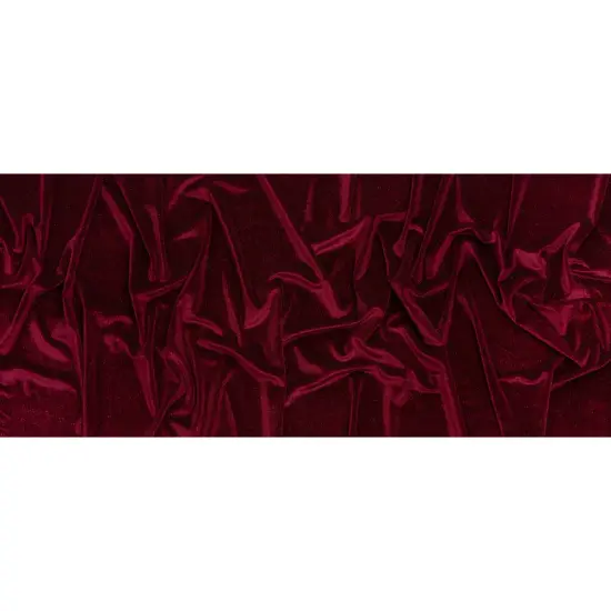 1 Yard Burgundy Glitter Stretch Polyester Velour Fabric 55 Inches Wide {3}