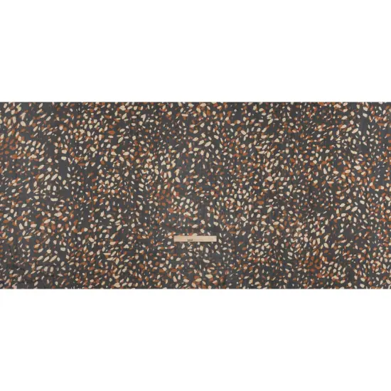 1 Yard Black, White & Tan Spots Crinkled Polyester Chiffon Metallic Gold Pinstripes 55 Inches Width {4}