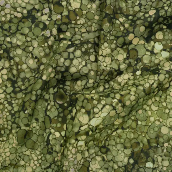 1 Yard Northcott Olive Bubbles Printed Quilting Cotton Fabric Soft Smooth Hand 43 Inches Width {1}