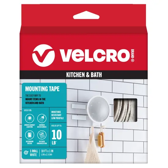 VELCRO(R) Brand Industrial Strength Low Profile Tape 1"X10'-White {1}