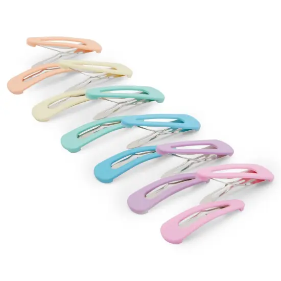 Large Snap Hair Clips for Women and Girls, 6 Pastel Colors (2.4 Inches, 12 Pack) Multicolor {3}