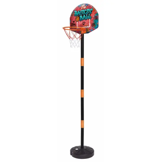 Simba Toys: Basketball Hoop Play Set - Adjustable Hoop Height Up To 63", Ball & Pump, Graffiti Design, Sports Activity, Indoor & Outdoor, Kids Ages 3+ {3}