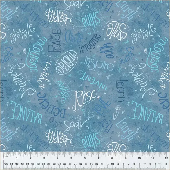 Blue Denim Noteworthy Aspirations 44"/45 Fabric Per Yard {1}