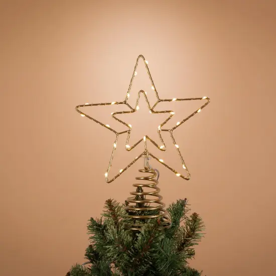 Gold Star Tree Topper with 30 Warm White Lights {2}