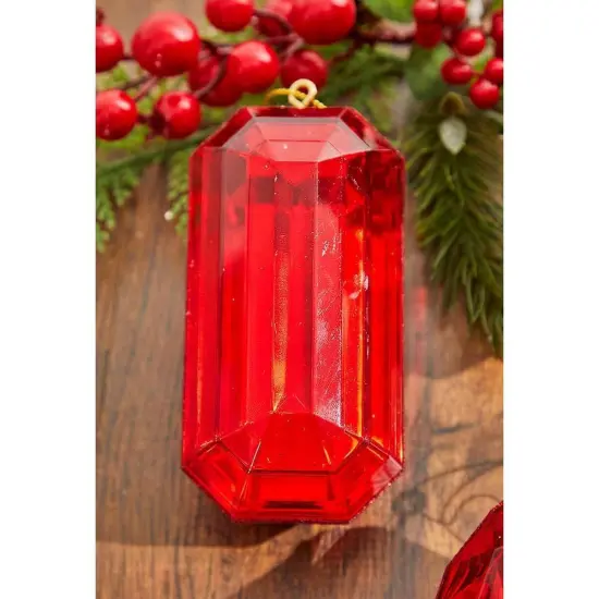 Acrylic Jewel Assortment Ornament: Red (Set 4) {4}