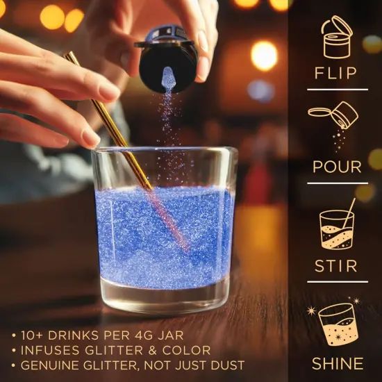 Brew Glitter - Sky Blue Edible Drink Glitter (4g, x1 Flip-Cap Jar) for Beer, Cocktails and Beverages {4}