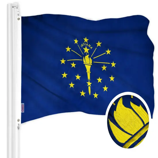 Indiana State Flag 300D Embroidered Polyester 3x5 Ft {1}