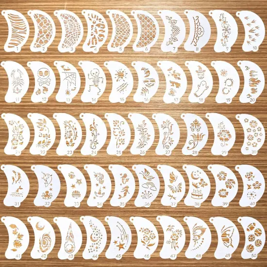 50 Pcs Face Paint Stencils(1) {1}
