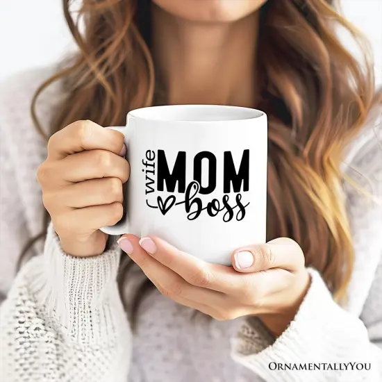 Wife Mom Boss Mug, Empowered Gift for Mothers {1}