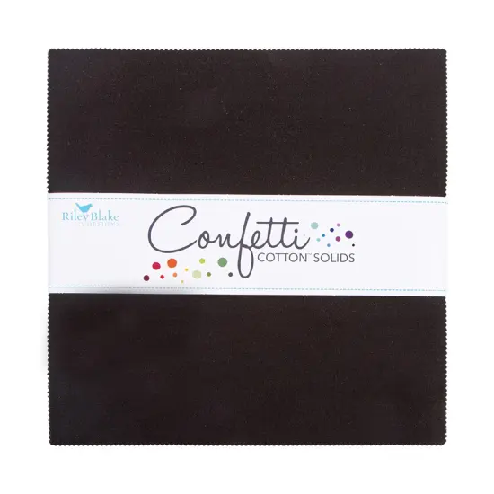 Confetti Cotton 10" Square Pack (Layer Cake / 10" Stacker) in Licorice byfor Riley Blake (10-120-LICORICE-42) {1}