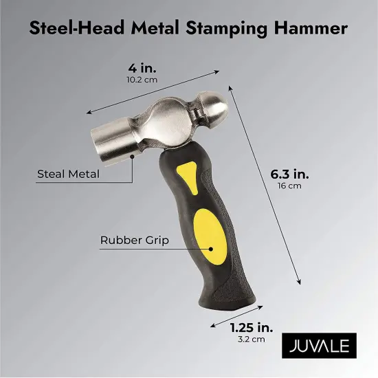 1 Pound Metal Stamping Hammer for Jewelry Making, Geodes, Leather Hammer for Crafts, Forming Tools (6 Inch) Black {2}