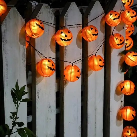 Halloween Pumpkin Lantern String Lights - 8.5Ft (Orange) {3}