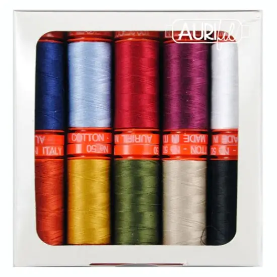 Aurifil Mighty Ten Thread Set by Shannon and Jason | (10 50wt Cotton Small Spools.) {2}