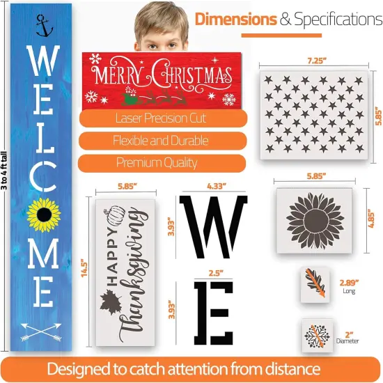 26 PC Large Welcome Stencil (All Seasons) {4}