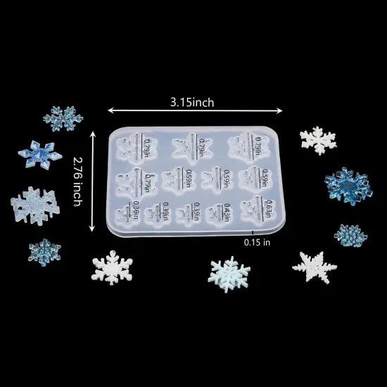 3 Pcs 3D Snowflake Silicone Mold Fondant Snowflake Chocolate Candle(Clear) {3}