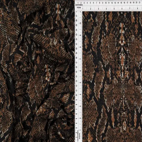 Snake Skin Print DTY Brushed Knit Fabric 1 Yard Soft Stretch Lightweight 58/60" Wide GREY {7}