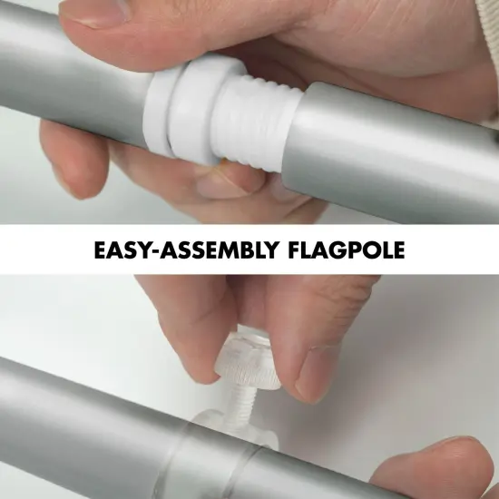 G128 - 6 Feet Tangle Free Spinning Flagpole (Silver) Mexico Double Sided Brass Grommets Embroidered 3x5 ft (Flag Included) Aluminum Flag Pole {6}