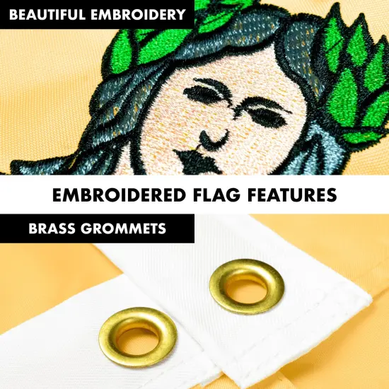 G128 - 6 Feet Tangle Free Spinning Flagpole (Black) New Jersey Double Sided Brass Grommets Embroidered 3x5 ft (Flag Included) Aluminum Flag Pole {4}