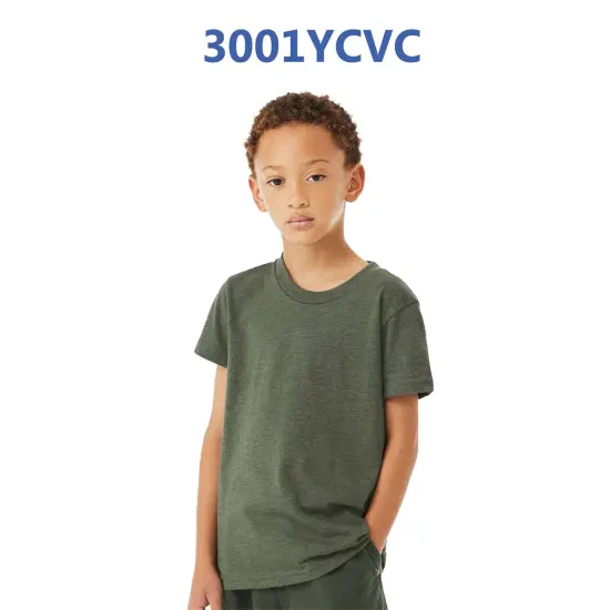 BELLA + CANVAS&reg; Youth CVC Jersey Crew Neck Tee - 3001YCVC Dark grey heather {3}