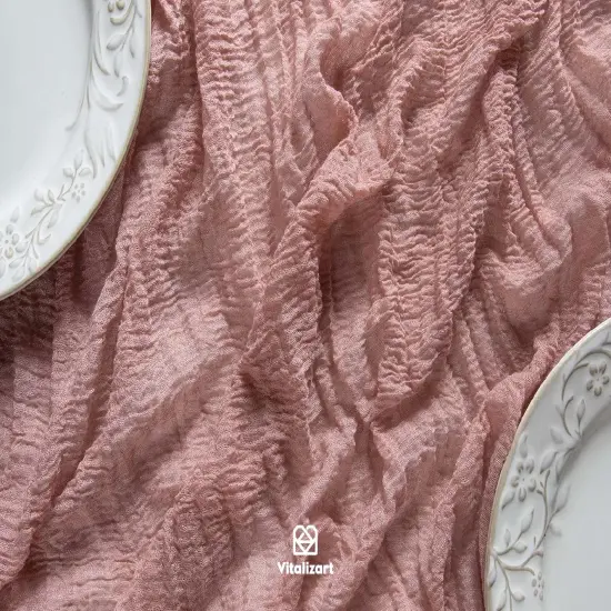 Cheesecloth Table Runner 10 Ft Gauze Boho Fabric Rustic Dusty Rose {4}