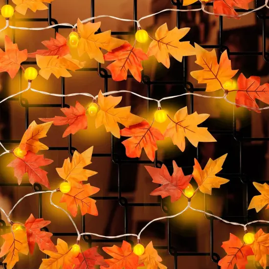 Fall Garland with Lights Thanksgiving Decorations {4}