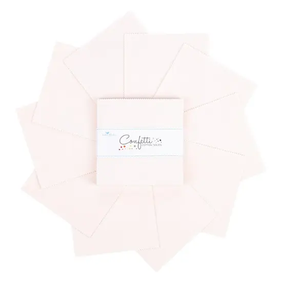 Confetti Cotton 5" Square Pack (Charm Pack / 5" Stacker) in Champagne Pink byfor Riley Blake (5-120-CHAMPAGNE-42) {3}