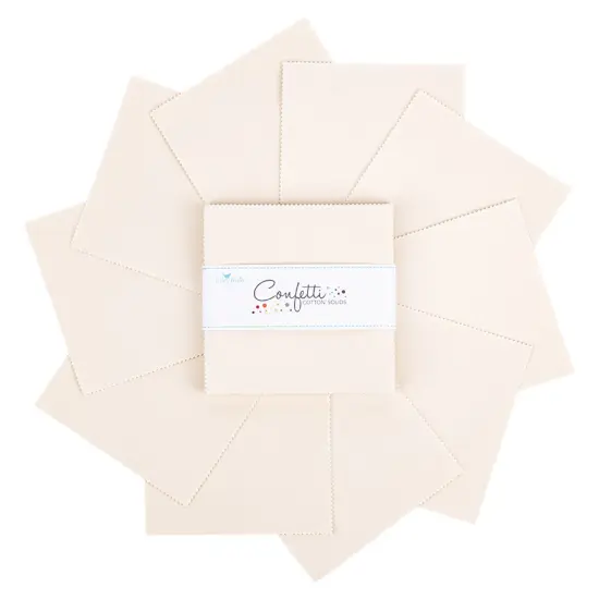 Confetti Cotton 5" Square Pack (Charm Pack / 5" Stacker) in Ivory byfor Riley Blake (5-120-IVORY-42) {3}