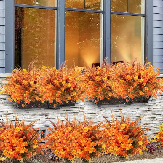12pcs UV Resistant Fall Fake Flowers {3}