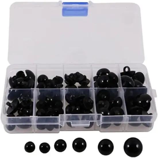 100 Pcs Plastic Black Safety Eyes {5}