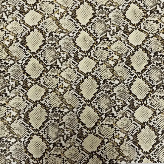 1 Yard Caicos Snake Skin Faux Leather Vinyl Fabric For Upholstery Handbags 54" Width Maize Yellow {1}