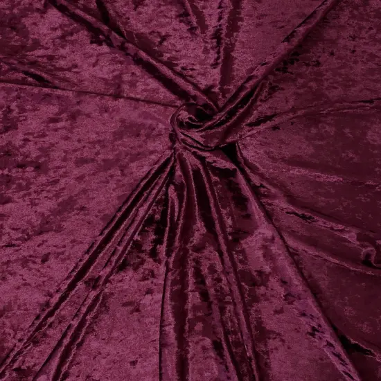 1 Yard Crushed Stretch Velvet Fabric for Apparel Costumes Leggings Tops 60" Width Burgundy {1}