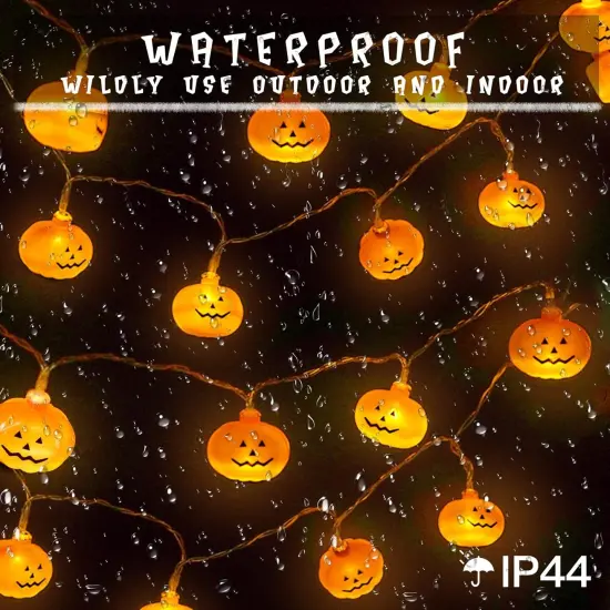 20 LED Halloween String Lights Battery Operated - 9.8 FT (Mini Pumpkin) {4}