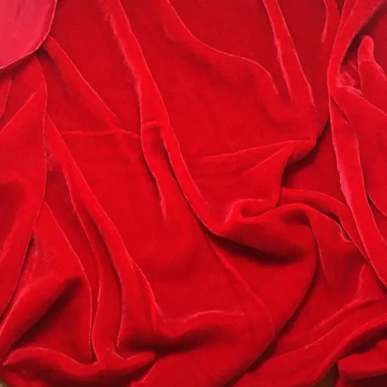 1 Yard Silk Rayon Velvet Fabric 45 Inches Width Red {1}