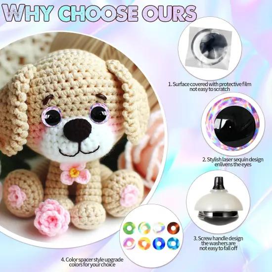 20pcs 30mm 3D Glitter Safety Eyes {3}