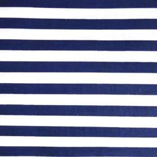 1 Yard Striped Poly Cotton Fabric Soft, Durable, Machine Washable & Home Use 59 Inches Wide Navy {1}
