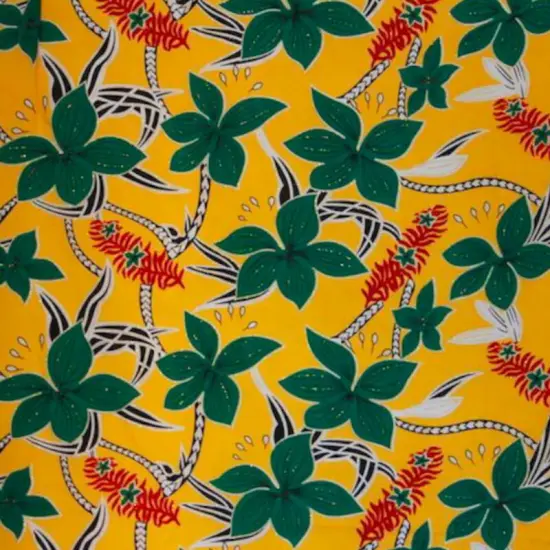 1 Yard Large All Over Plumeria Glitter Polyester Fabric 60 Inch Width Yellow {5}