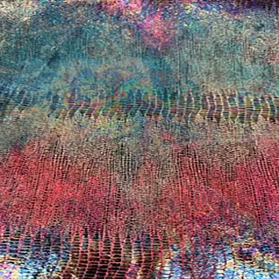 1 Yard Stretch Tie Dye Lizard Skin Velvet Multi Foil Fabric 60 Inches Width Hot Pink {1}