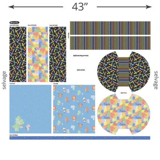 Crayola Zipper Pouch, Crayon Roll & Tote Panel (pd16517-panel) | New Box of Crayons | Riley Blake Designs | Riley Blake {1}