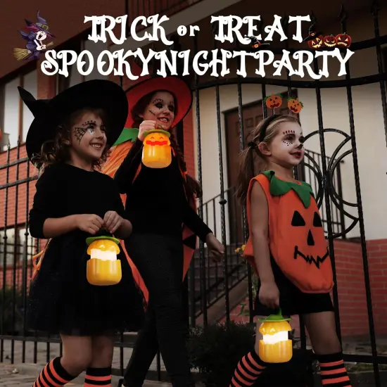 6-Pack Halloween Pumpkin Lantern - Orange&Green {3}