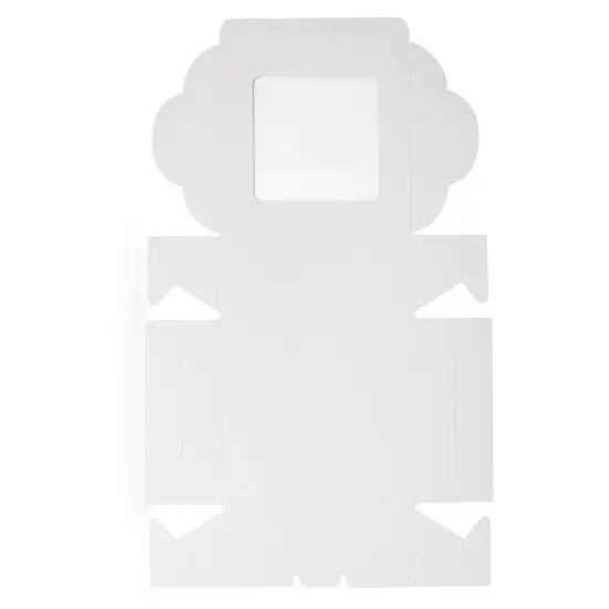 50 Pack 6x6 Bakery Boxes with Window for Desserts, Bulk Treat Containers for Cupcakes, Pastries, Cookies (White) {6}