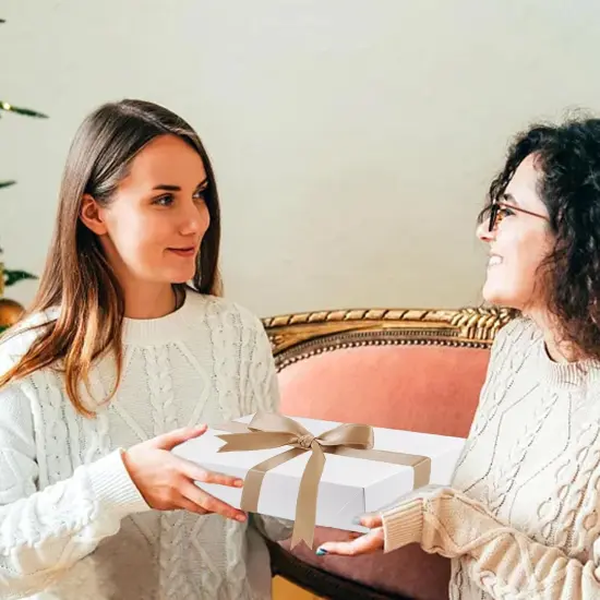 8 PCS White Gift Boxes with Lids Sizes 11'' x 7.48'' for Birthdays Graduations Christmas Weddings Baby Showers {2}