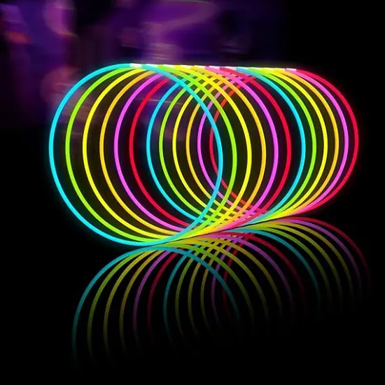 Glow Sticks Bulk 100ct 22'' Glow Necklaces with Connectors, for Party Festivals Raves Birthday Wedding {1}