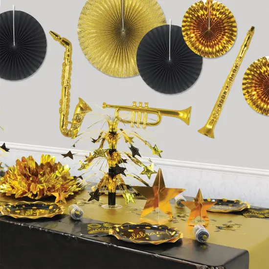 36 Pack Bulk Gold Plastic Musical Party Instruments 1 SIDED {2}