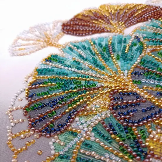 Mid-sized Bead Embroidery kit - Emerald branch {6}