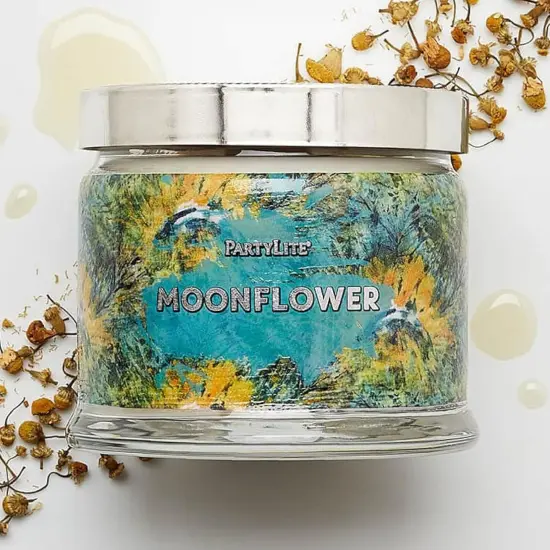3-Wick Jar Candle, Highly Fragranced Clean Burning Glass Candle, 25-45 Hours Burn Time (Moonflower) {1}