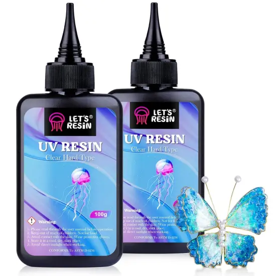 LET'S RESIN UV Resin,200g Low Viscosity Crystal Clear Ultraviolet Thin Epoxy Resin, Quick-Curing&Low Shrinkage UV Resin Kit for Crafts, Jewelry Making, Casting {1}