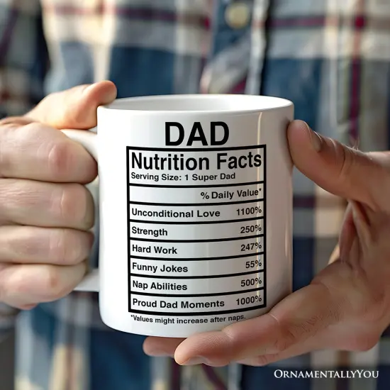 Dad Nutrition Facts Mug, Birthday Gift {2}