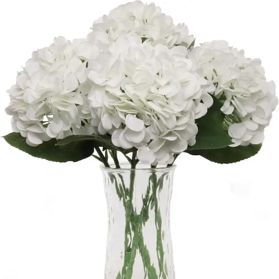 Six-Piece Hydrangea Flower Stems, Cream White Durable Stems with Fade Resistant Color, Stylish Accents for Weddings, Parties & Home Use {1}
