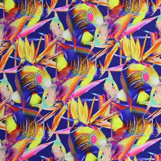 Tropical Fish Birds of Paradise Printed Spandex {1}